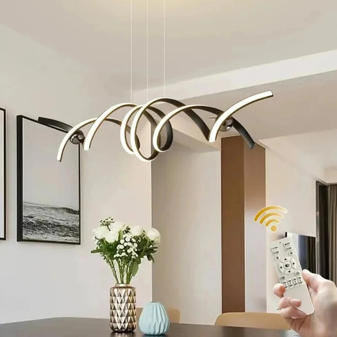 Lustre Pendente de Linear Ondas Minimalista