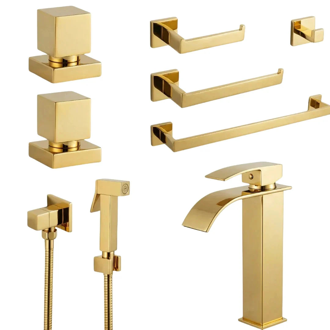 Kit Banheiro Royal 8 Peças em Inox 304