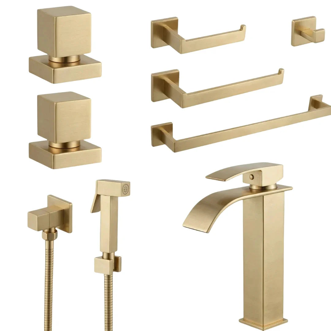 Kit Banheiro Royal 8 Peças em Inox 304