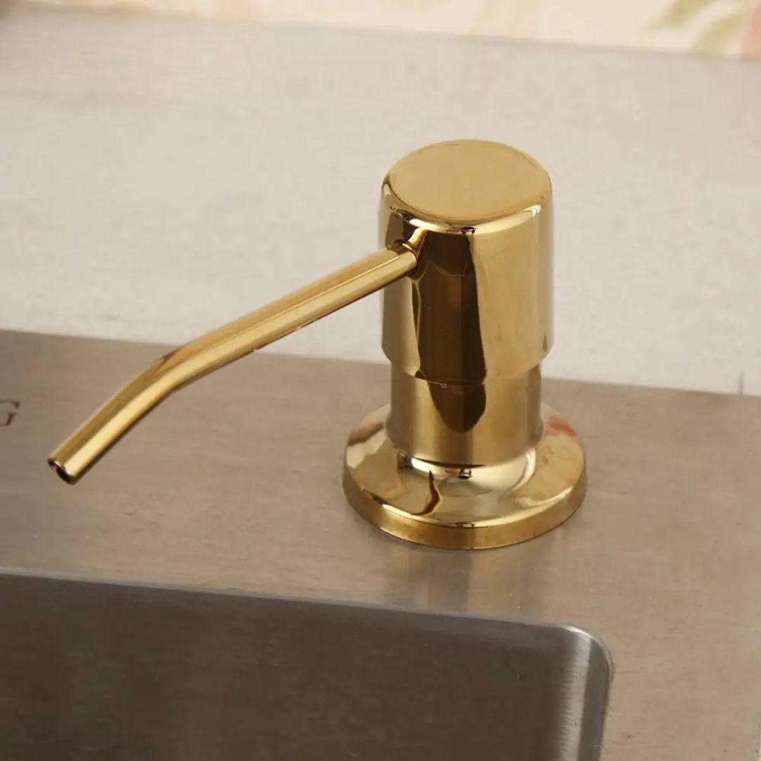 Dosador Para Pia Dourado Brilhante Inox 304 Toque De Casa
