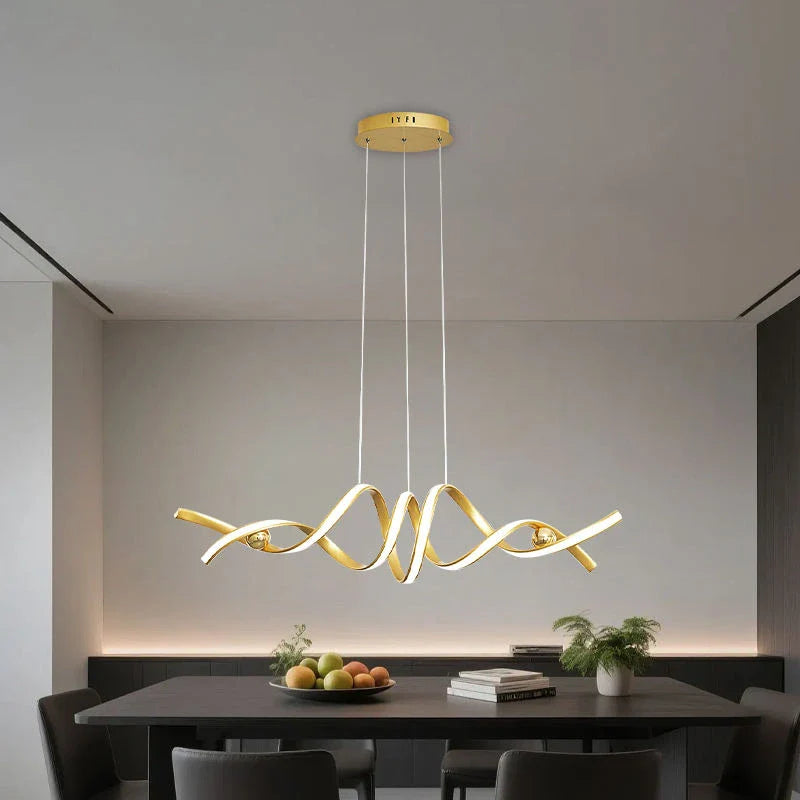 Lustre Pendente de Linear Ondas Minimalista