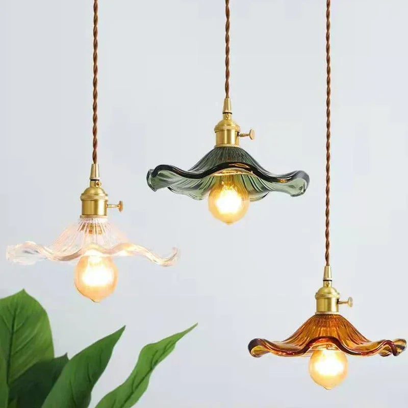 Luminária de teto Pendente LED Nórdica em Vidro Colorido