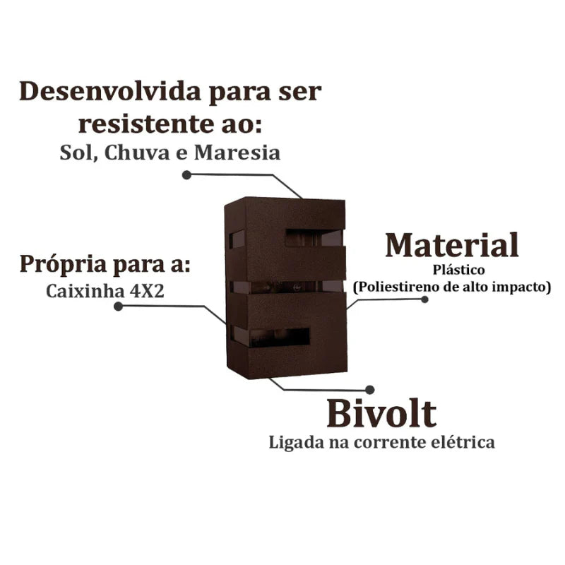 Kit Luminária para Área Externa Frisada