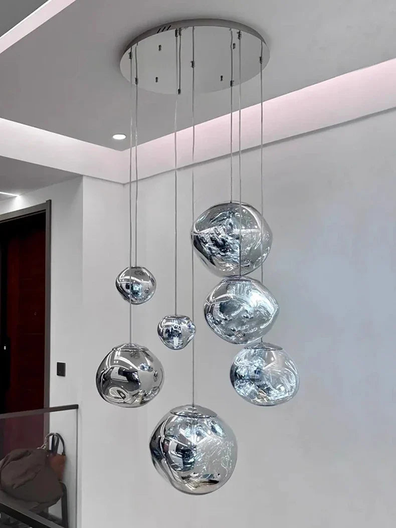 Lustre Pendente Moderno Luxuoso Lava Macaron Nórdico Conjunto Completo Cabo Ajustável 250cm