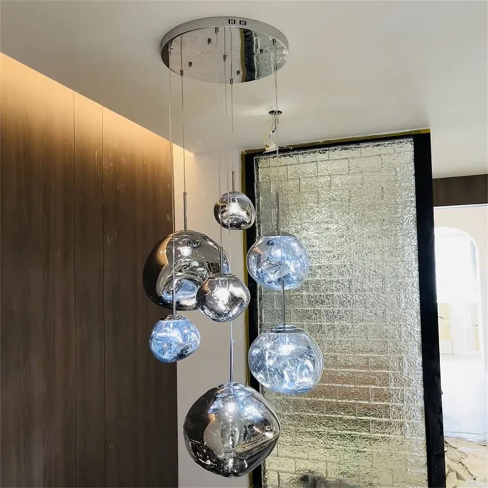 Conjunto Completo Lustre Pendente Moderno Luxuoso Macaron Nórdico Cabo Ajustável 300m