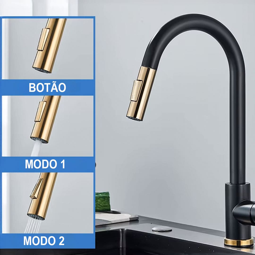 Torneira Monocomando Para Cozinha Com Rotação 360
