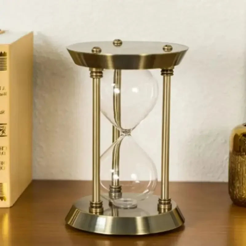 Ampulheta Retrô Europeia em Metal para Decoração de Escritório Lavielle