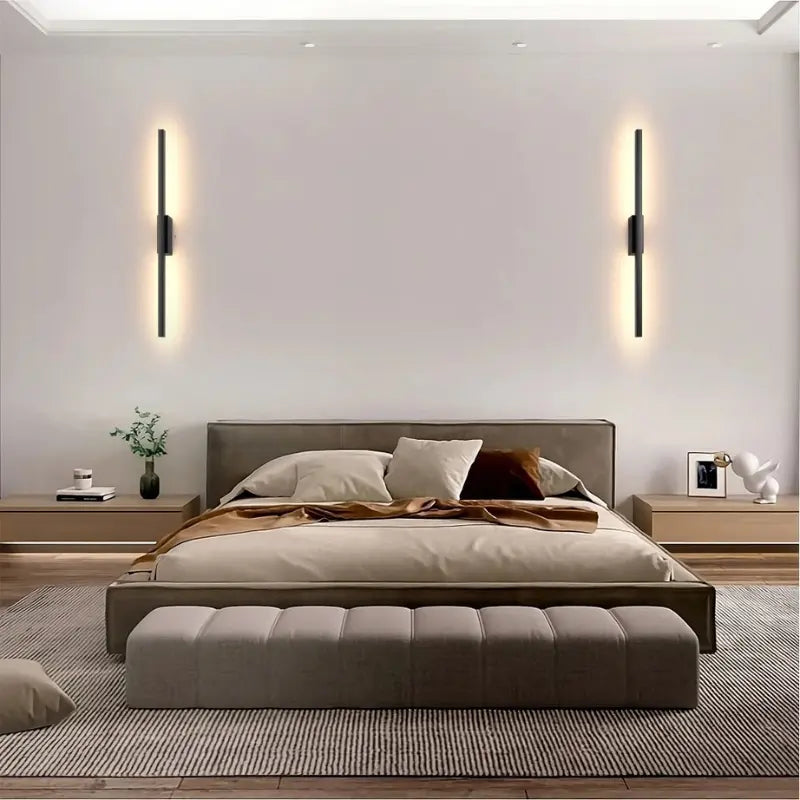 Arandela de Parede Led Preta Minimalista