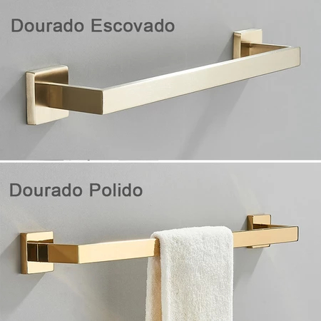 Porta Toalha De Banheiro Inox Quadrado Suporte Toalheiro 40/60cm