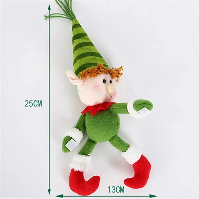 Capa para Garrafa de Vinho Natalina com Papai Noel e Boneco de Neve Lavielle