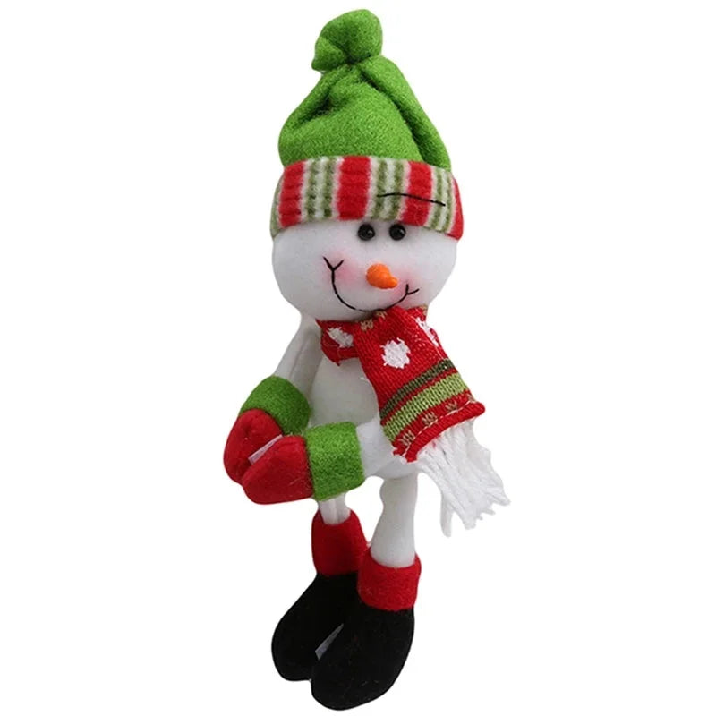 Capa para Garrafa de Vinho Natalina com Papai Noel e Boneco de Neve Lavielle