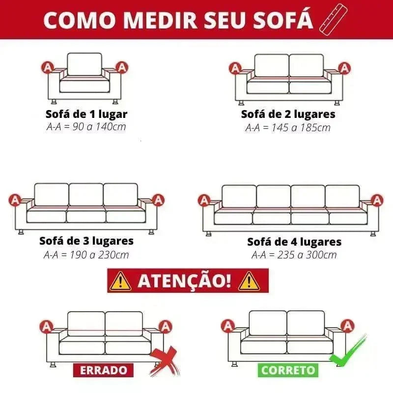 Capa Protetora para Sofá Chenille Antiderrapante Sofisticado Bege Lavielle