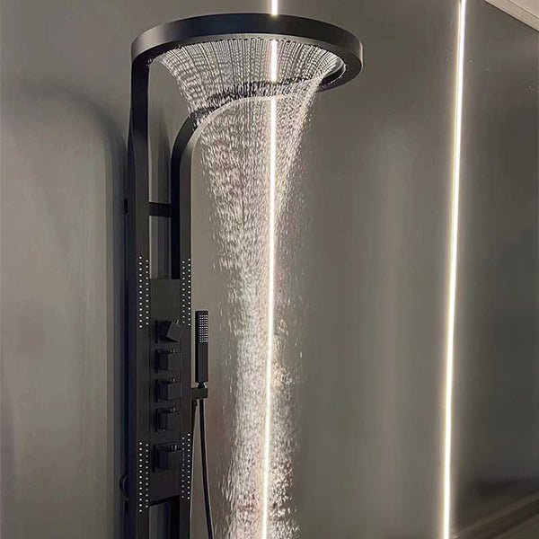 Ducha De Inox Com Hidromassagem Cascata Modelo Round
