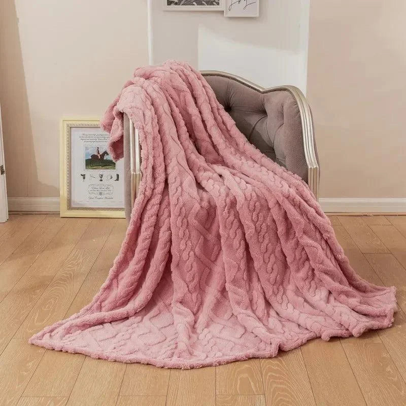 Cobertor Retangular de Microfibra Jacquard para Decoração de Sofá Lavielle