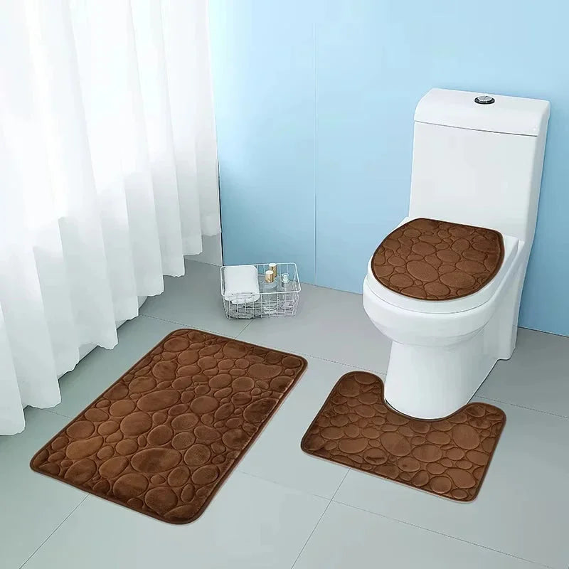 Conjunto de Tapetes Antiderrapantes 3 Peças para Banheiro Absorvente Lavielle
