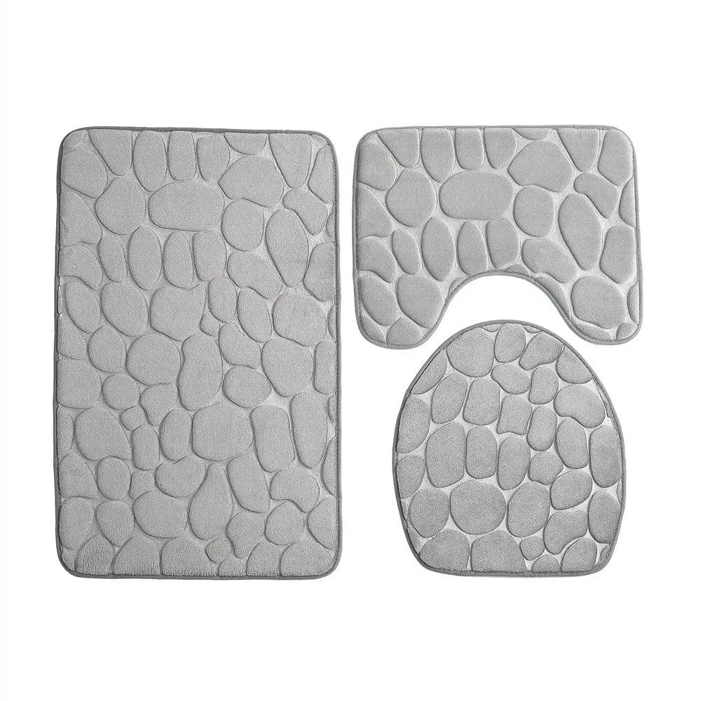 Conjunto de Tapetes Antiderrapantes 3 Peças para Banheiro Absorvente Lavielle