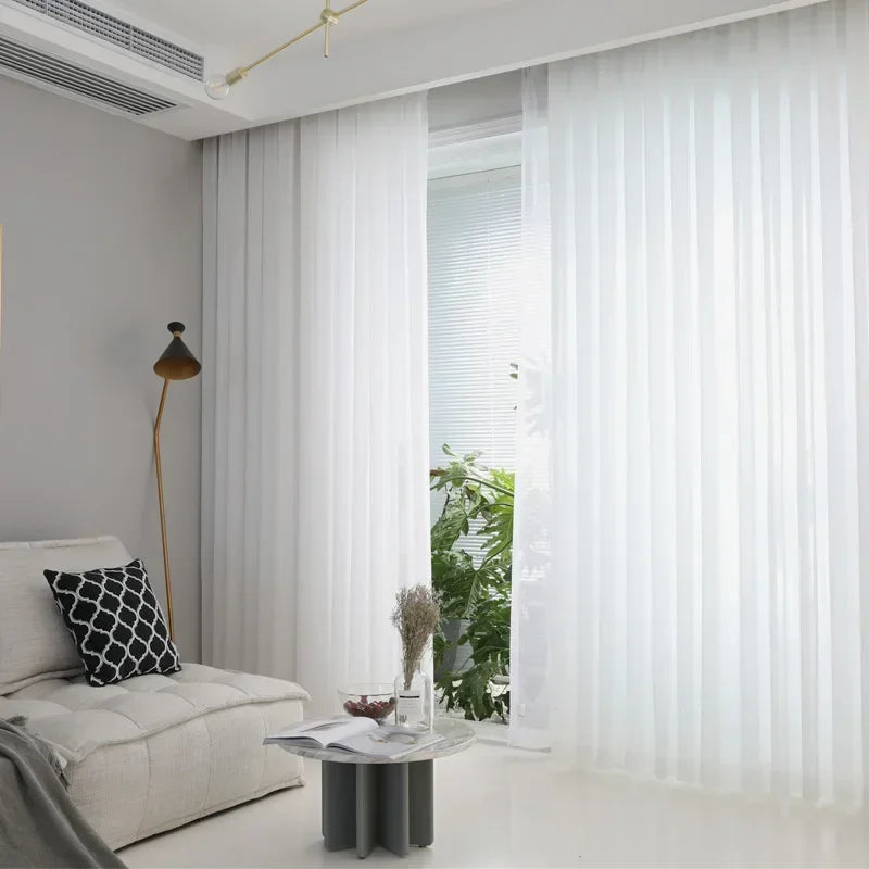 Cortina de Tule Branco Chiffon Super Leve para Sala e Quarto Lavielle