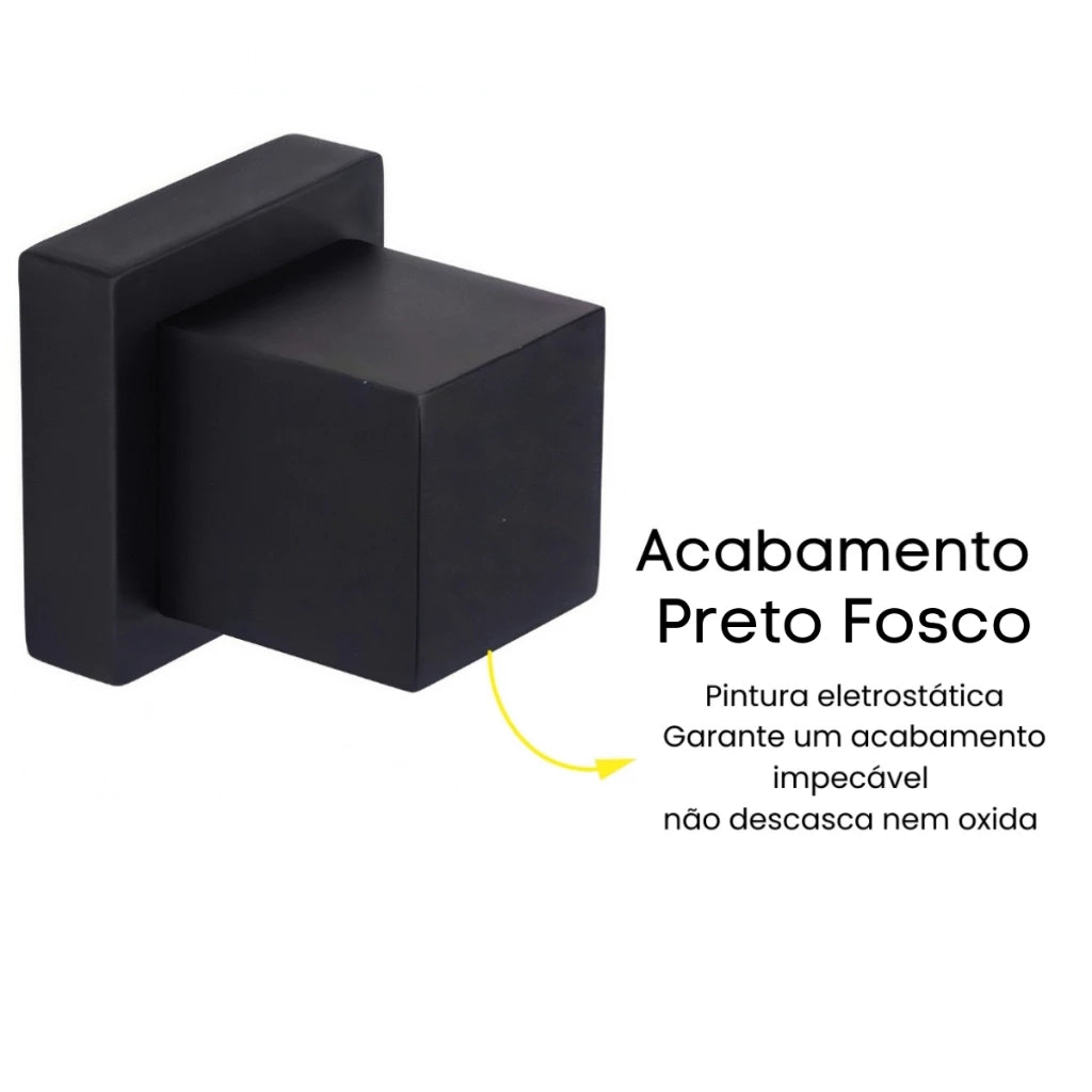 Acabamento Para Registro Quadrado Metal Preto Base Fabrimar