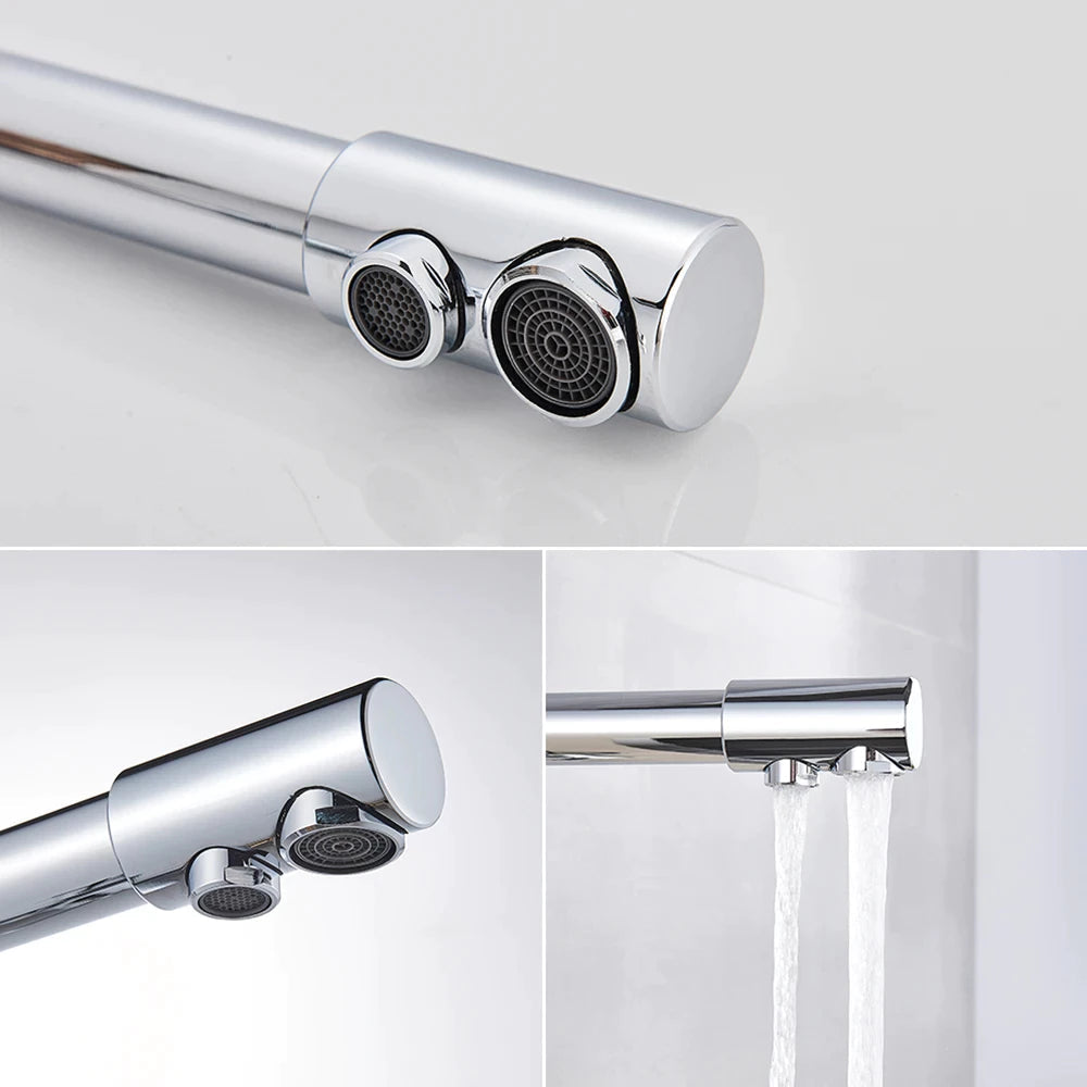 Torneira Gourmet Para Cozinha Com Filtro Modelo Duplo Comando Modelo Giratória