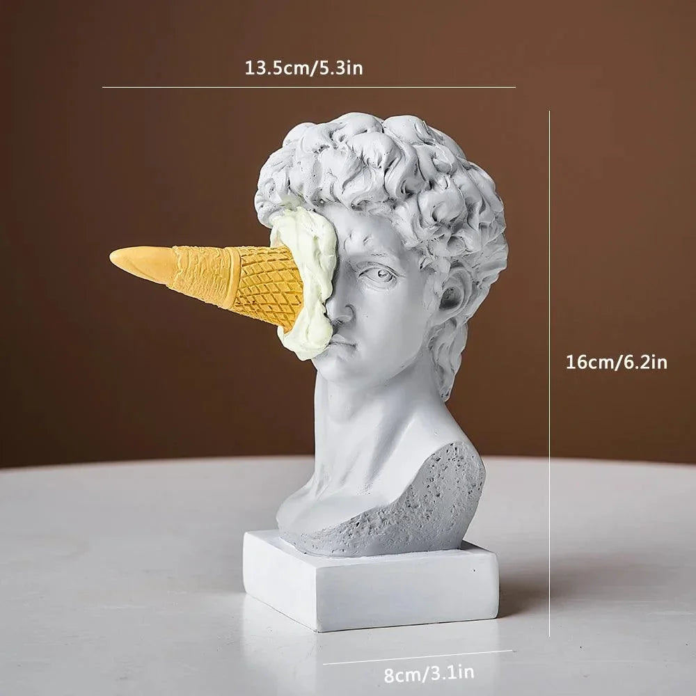 Escultura David de Sorvete Pós-moderno em Resina para Decoração Lavielle