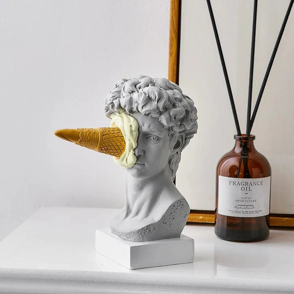Escultura David de Sorvete Pós-moderno em Resina para Decoração Lavielle