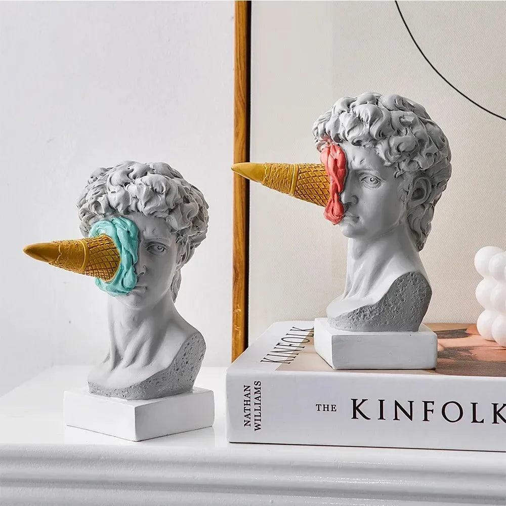 Escultura David de Sorvete Pós-moderno em Resina para Decoração Lavielle