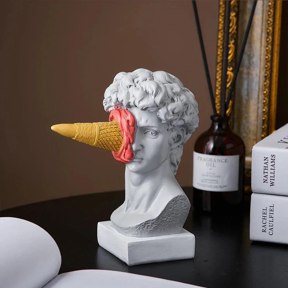 Escultura David de Sorvete Pós-moderno em Resina para Decoração Lavielle