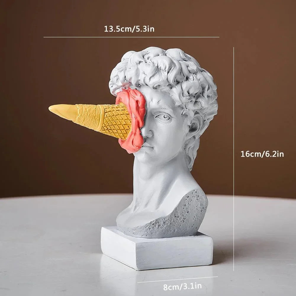 Escultura David de Sorvete Pós-moderno em Resina para Decoração Lavielle