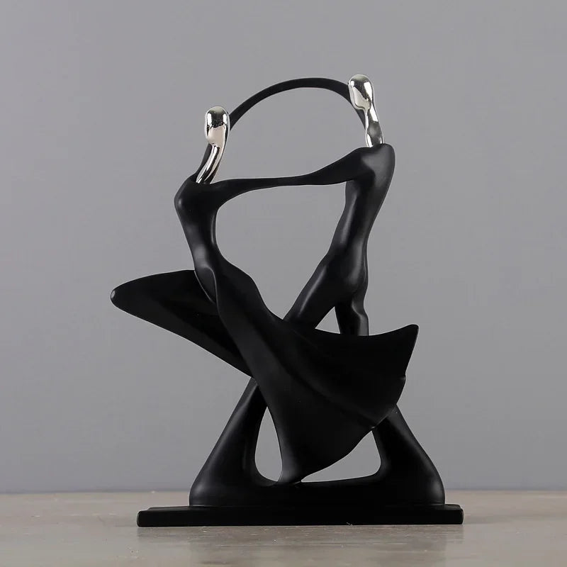 Escultura de Casal Dançando em Resina Estilo Nórdico para Sala Lavielle