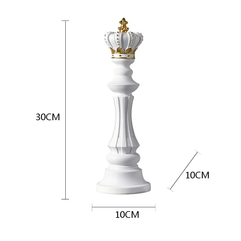 Conjunto 3 Peças Estatueta Decorativa Para Mesa Peças de Xadrez em Resina