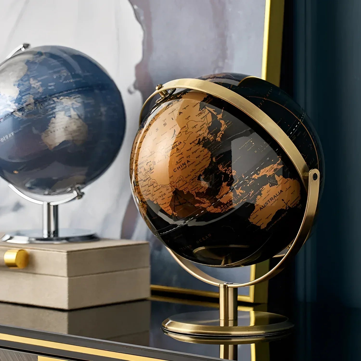 Globo Terrestre Decorativo com Mapa Mundi para Escritório e Estudo Lavielle