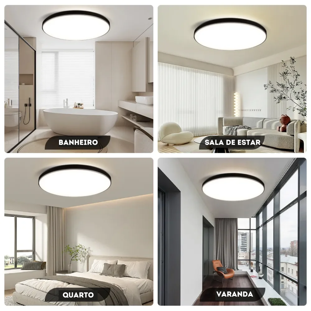 Luminária de Teto Plafon Led Sobrepor Decorativa Moderna Redonda