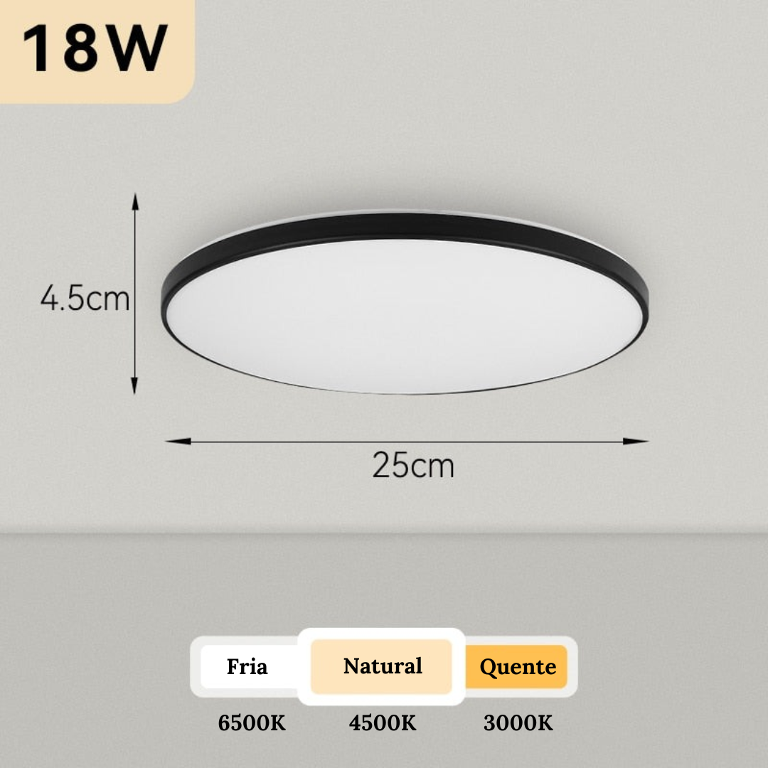 Luminária de Teto Led Sobrepor Decorativa Moderna Redonda