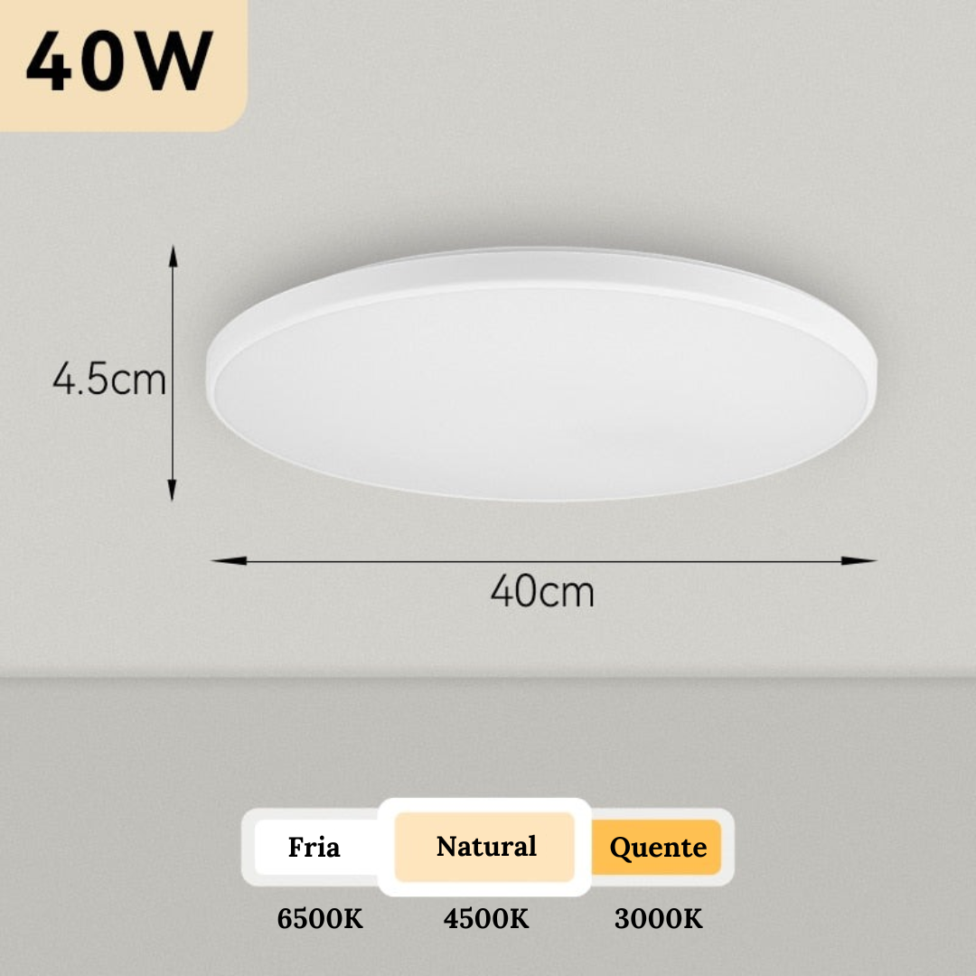 Luminária de Teto Plafon Led Sobrepor Decorativa Moderna Redonda