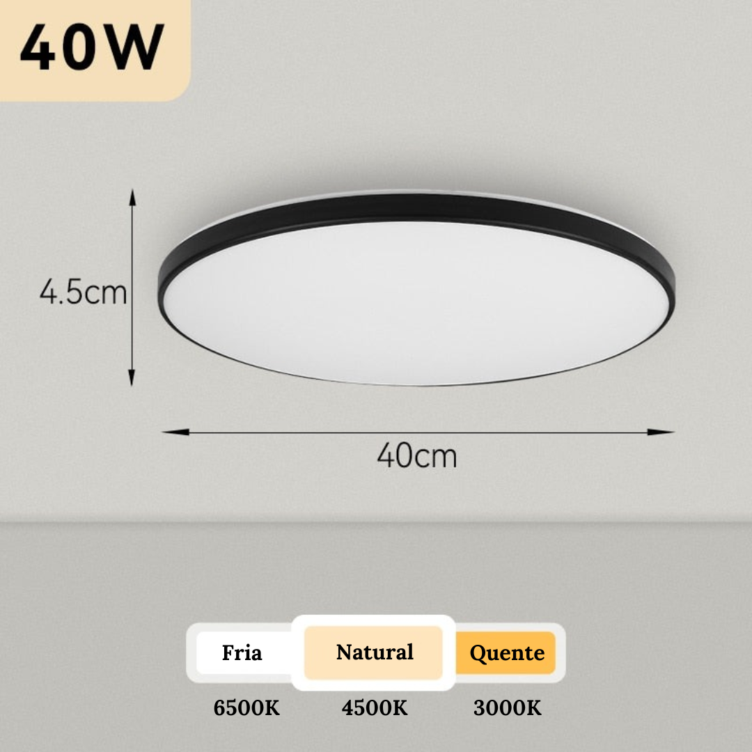 Luminária de Teto Led Sobrepor Decorativa Moderna Redonda