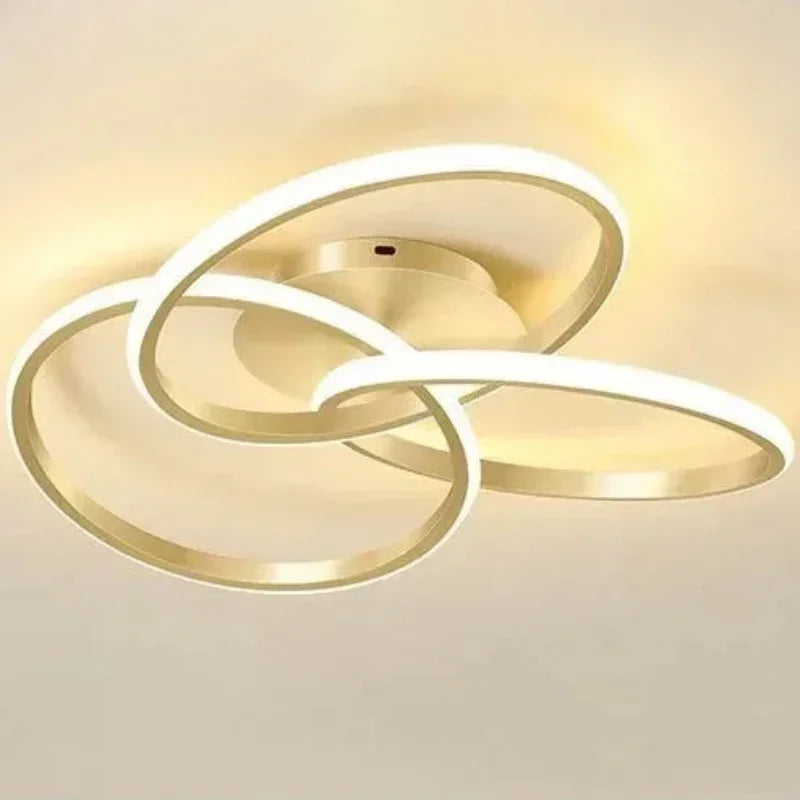 Luminária Led Trefoil Regulável Preta Branca e Dourada para Sala Lavielle