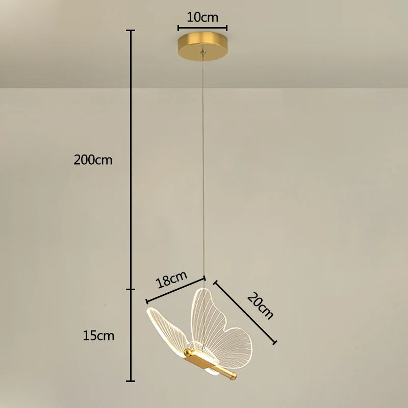 Luminária Pendente Borboleta Crystal Light