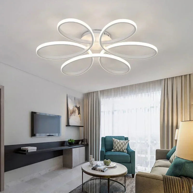 Lustre de Teto em Alumínio com Design Floral para Sala e Quarto Lavielle