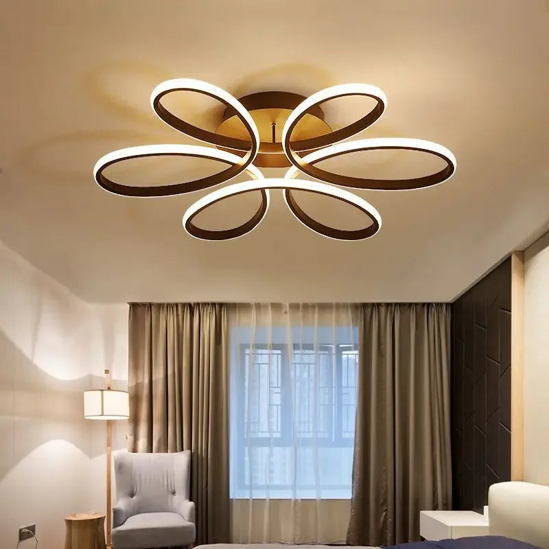 Lustre de Teto em Alumínio com Design Floral para Sala e Quarto Lavielle