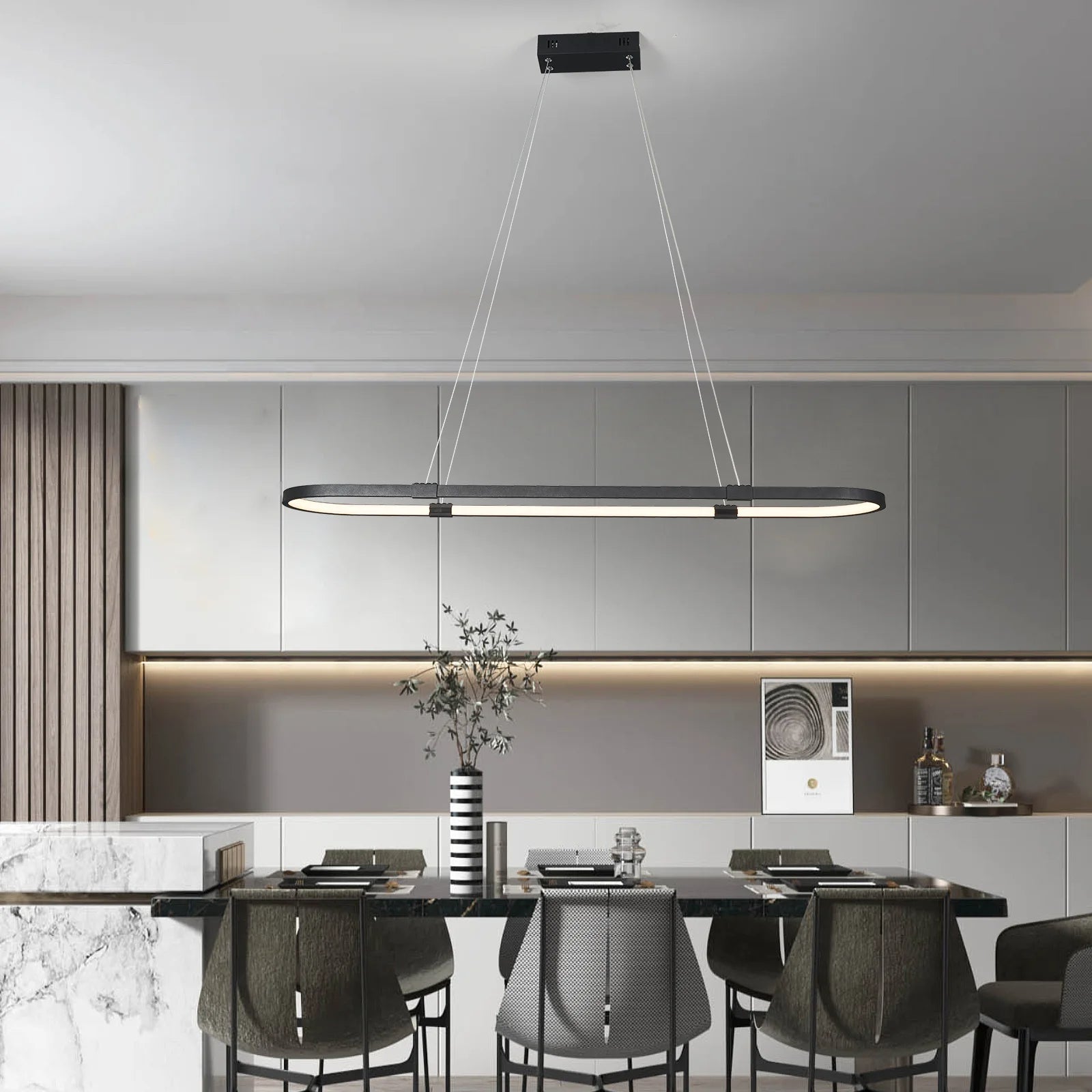 Lustre Pendente Moderno Vallbona com Controle Remoto
