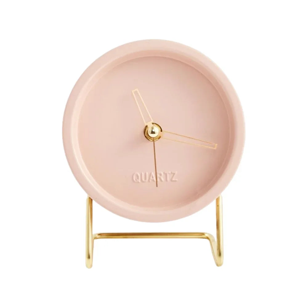 Relógio de Mesa Metálico Estilo Nórdico para Escritório e Quarto Lavielle