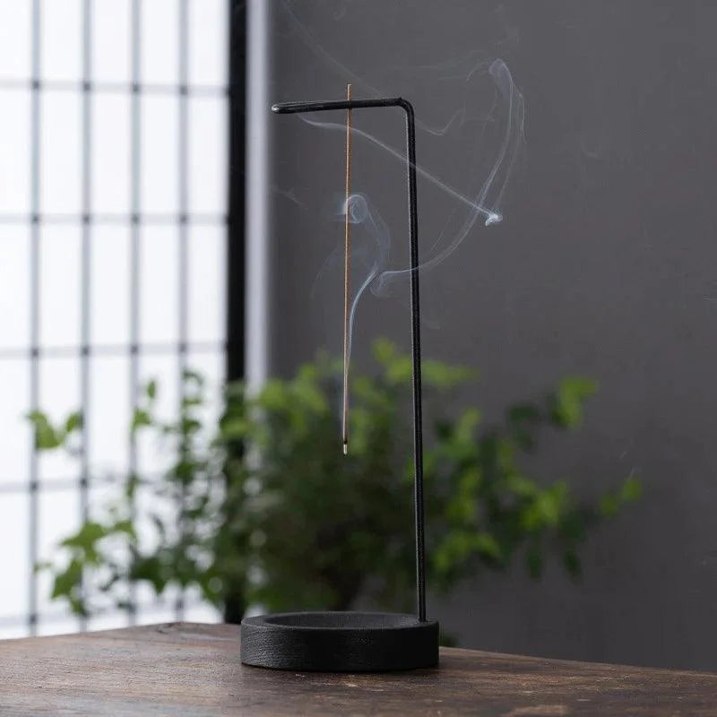 Suporte de Incenso Invertido de Madeira e Metal para Aromaterapia Lavielle
