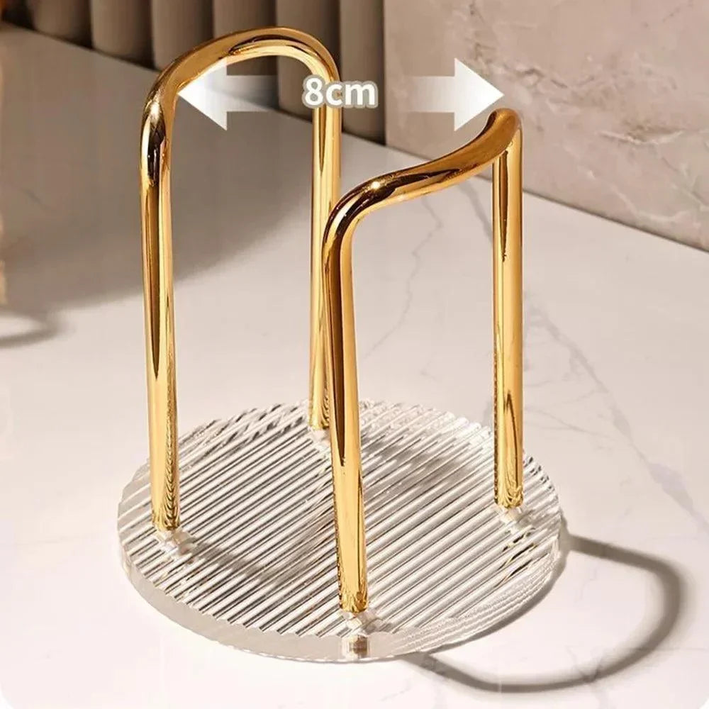 Suporte Organizador de Copos Descartáveis em Aço Inox e Acrílico Lavielle