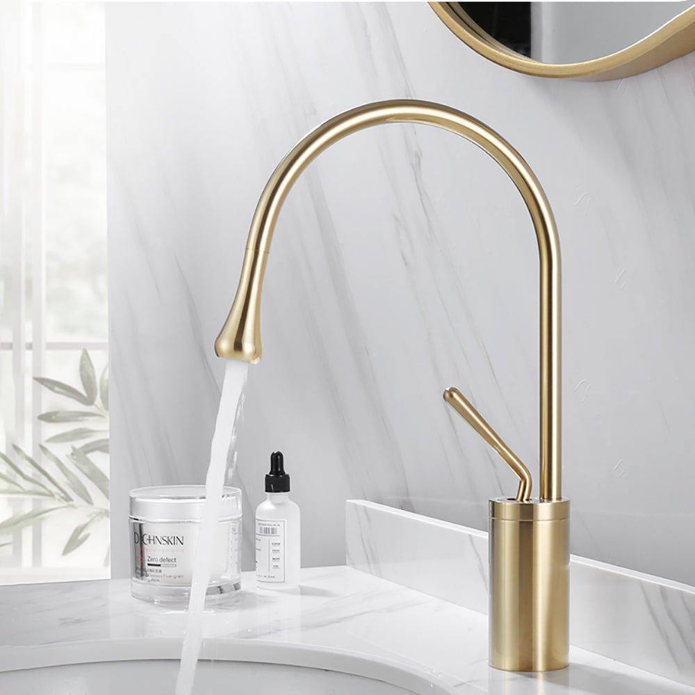 Torneira Para Banheiro Monocomando Misturador Lucca Dourado
