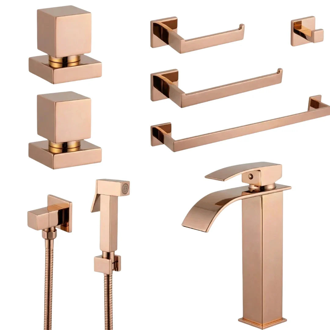 Kit Banheiro Royal 8 Peças em Inox 304
