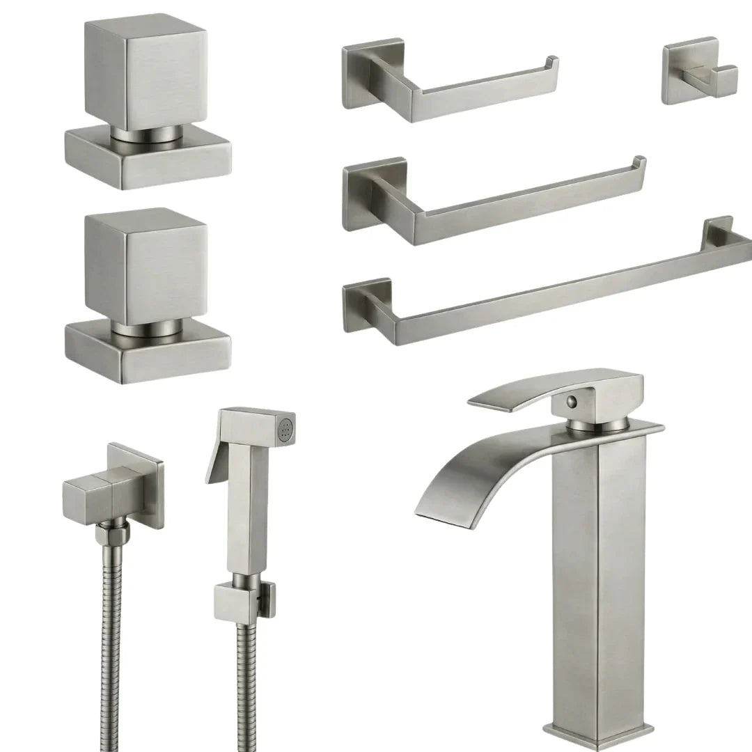 Kit Banheiro Royal 8 Peças em Inox 304