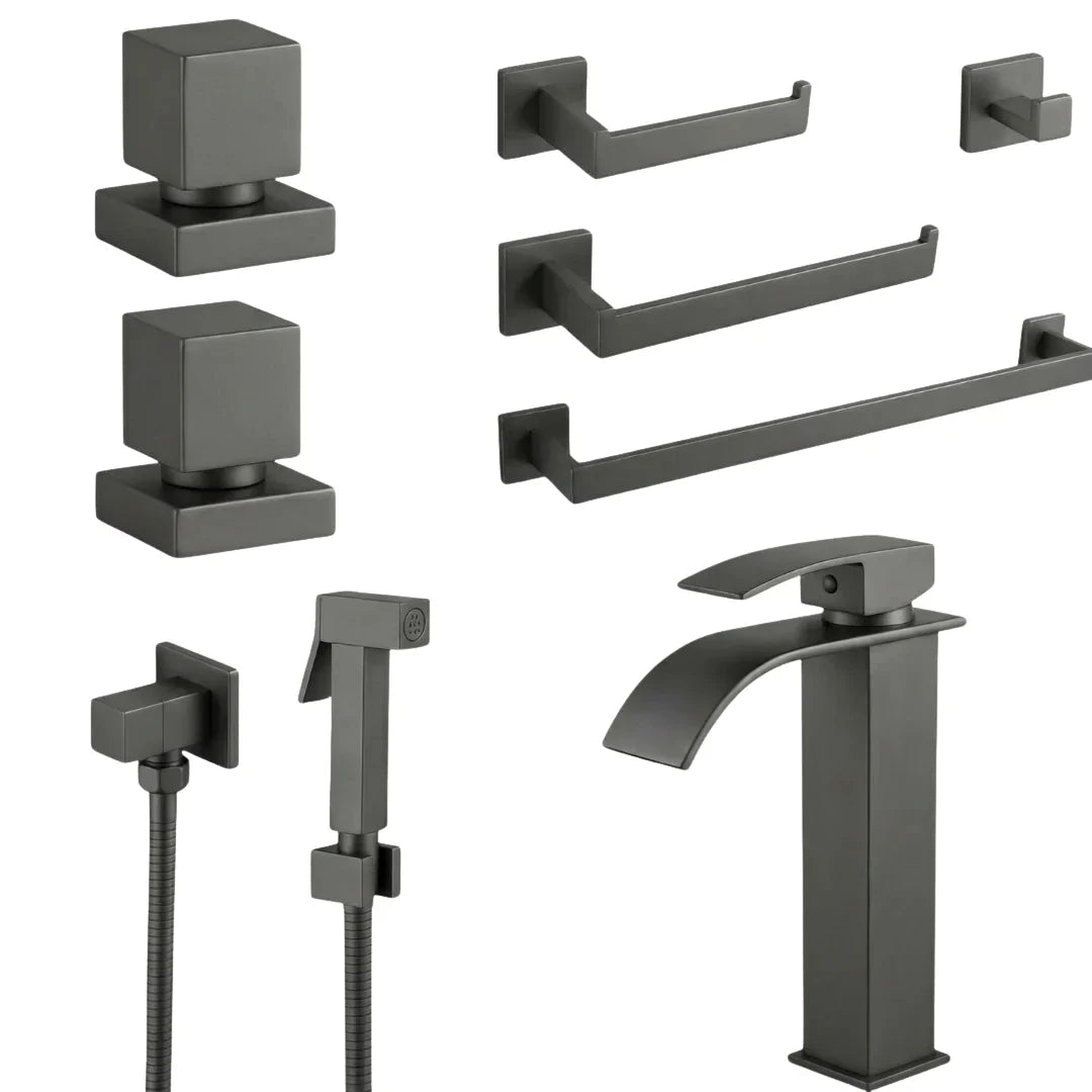 Kit Banheiro Royal 8 Peças em Inox 304