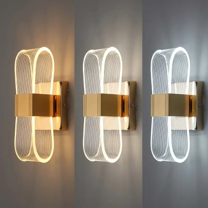 Arandela de Parede LED Nórdica de Luxo 3 Tons de Luz