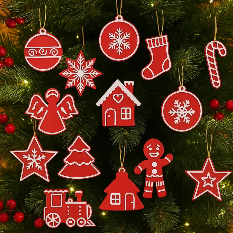 Decoração de Natal 13 peças Enfeites para Árvore