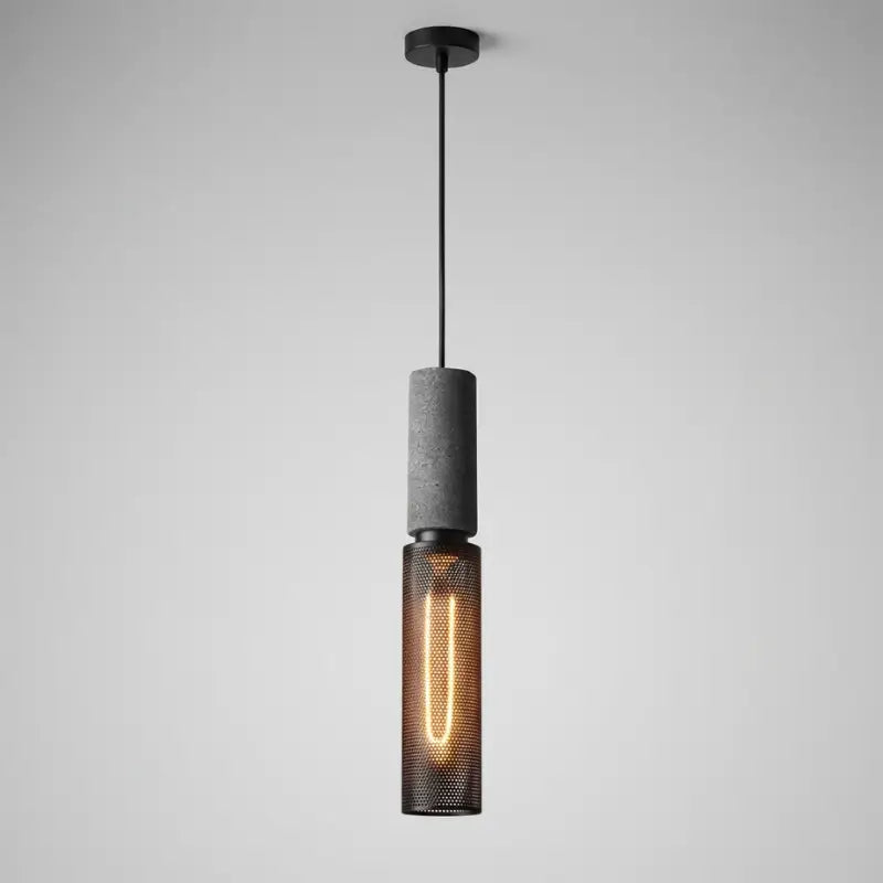 Luminária de Teto Pendente Cimento Queimado Estilo Industrial